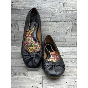 Born Shoes Womens Size 8.5M Black Leather Flats Comfort Round Toe B38042 Ballet